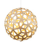 Il pendente d'attaccatura del globo accende la lampada di legno naturale geometrica della sospensione