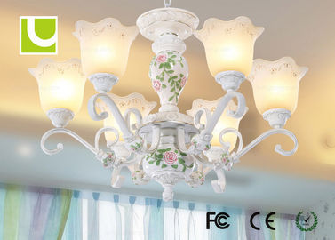 Candeliere leggero del soffitto 6 di cristallo tradizionali, E27 bianco/candeliere pendente di E26 LED