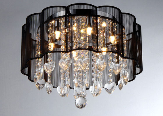 Candeliere moderno del salone di 6 luci che accende tela nera