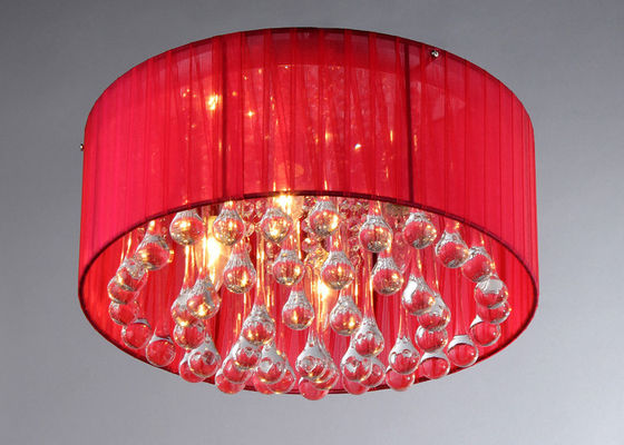 Illuminazione moderna rotonda rossa del candeliere che placca E14 × 40W