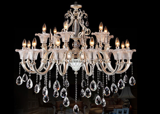 Abitudine un grande candeliere moderno di 2 strati che accende luce 18 con le lampadine LED/incandescenti