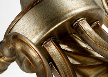 Metallo oro/dell'argento e candeliere d'annata del ferro battuto di vetro con le tonalità, 6 600W leggeri E27