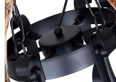 Grande luce di vetro ambrata decorativa commerciale dei candelieri 9 dell'hotel con la catena regolabile