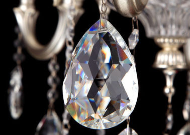 Luce leggera del pendente dello zinco dell'argento della perla 8, candeliere moderno di cristallo di stile europeo lussuoso