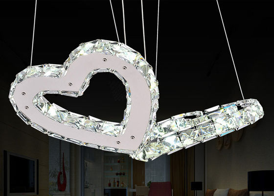 Candeliere a cristallo di lusso moderno a forma di del cuore doppio con la catena regolabile di 75cm