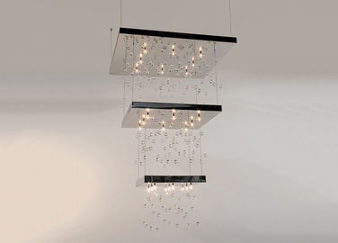 Illuminazione a cristallo di lusso del candeliere, candelieri dell'hotel con tre lampade di strato