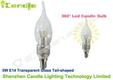 Il candeliere a cristallo ha condotto le lampadine E14, il CE trasparente contabilità elettromagnetica della lampadina della candela principale 5w di vetro