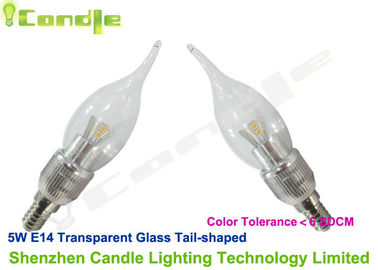 Il candeliere a cristallo ha condotto le lampadine E14, il CE trasparente contabilità elettromagnetica della lampadina della candela principale 5w di vetro