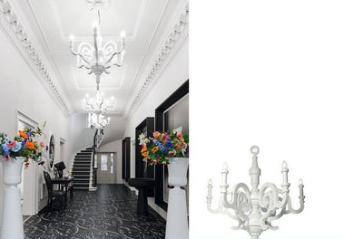 candeliere legno bianco del resina dei candelieri dell'hotel 40W/per il ristorante/hotel decorativi