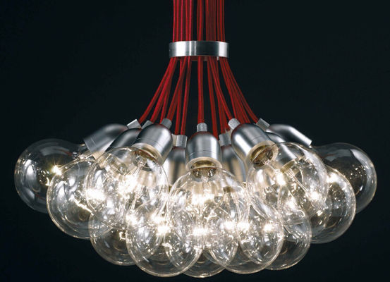 Luci di alluminio delle teste E27 del candeliere 19 della palla di vetro per la decorazione della stanza