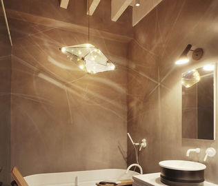 Luce moderna di vetro della sospensione di forma del diamante popolare per l'hotel del ristorante di Antivari