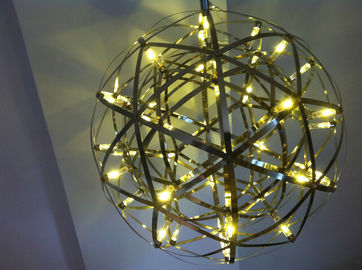 Lampada di pendente a forma di palla rotonda moderna dell'acciaio inossidabile della luce della sospensione grande per la decorazione domestica