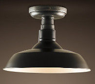Lampada di alluminio d'annata del soffitto delle plafoniere E27 del sottotetto domestico nero