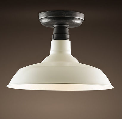 Lampada di alluminio d'annata del soffitto delle plafoniere E27 del sottotetto domestico nero