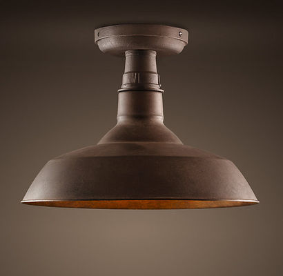 Lampada di alluminio d'annata del soffitto delle plafoniere E27 del sottotetto domestico nero