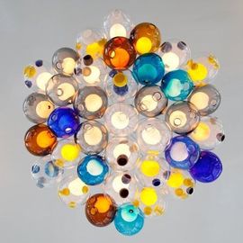 Doppia lampada di pendente variopinta d'attaccatura creativa delle plafoniere LED G9 della copertura di vetro