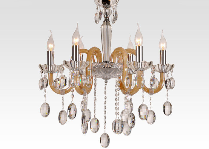 Lampade del candeliere decorativo ambrato moderno americano di arte per auditorium, sei luci