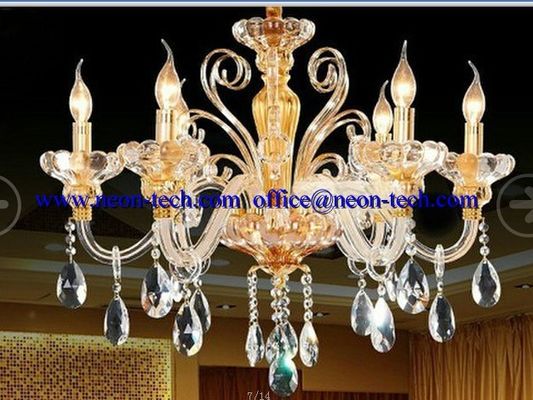 Luci di lusso su misura del pendente dell'hotel del cristallo LED, lampade su ordinazione del LED